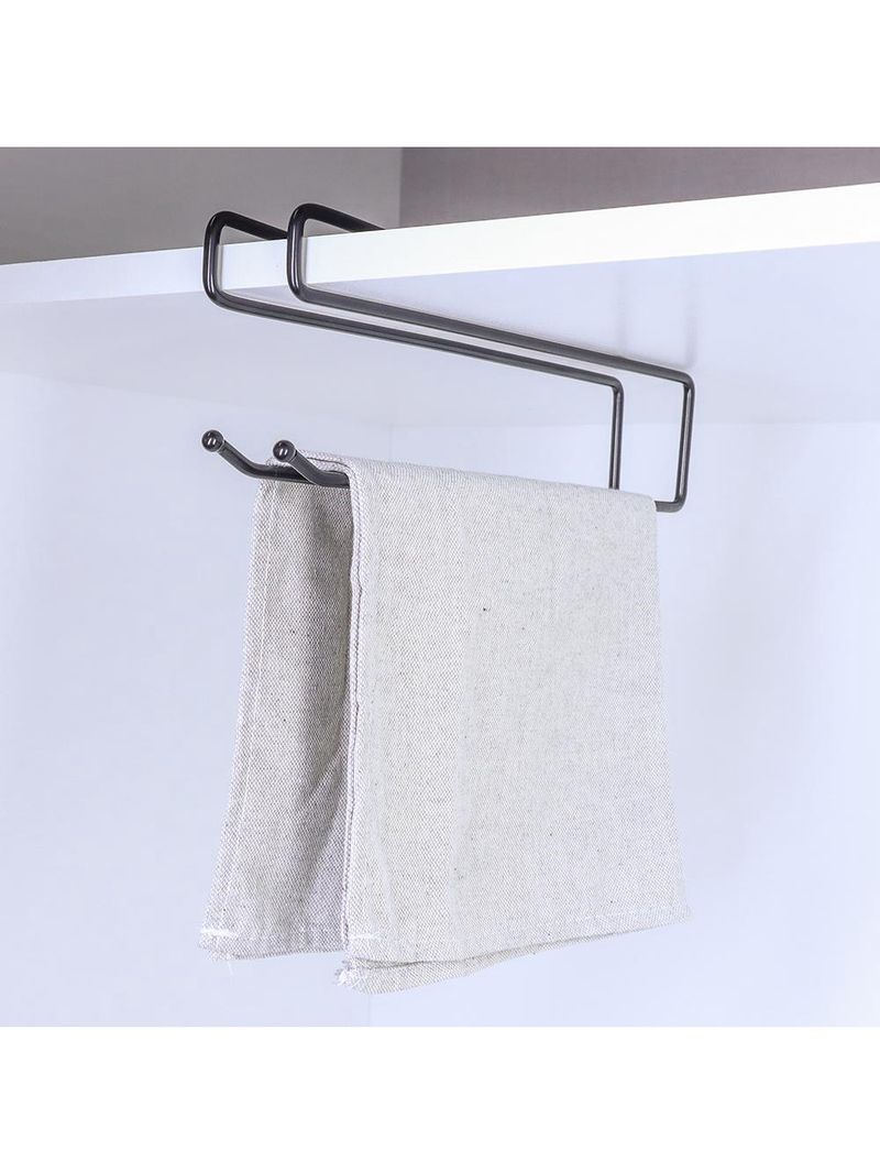 Suporte Organizador Multiuso Suspenso Viena p/ Toalhas, Taças, Papel Preto 991307 BEL
