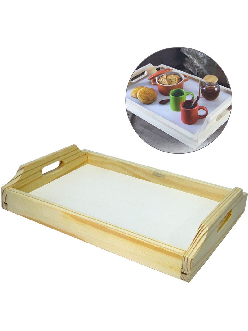 BANDEJA DE MADEIRA RETANGULAR 40X27CM