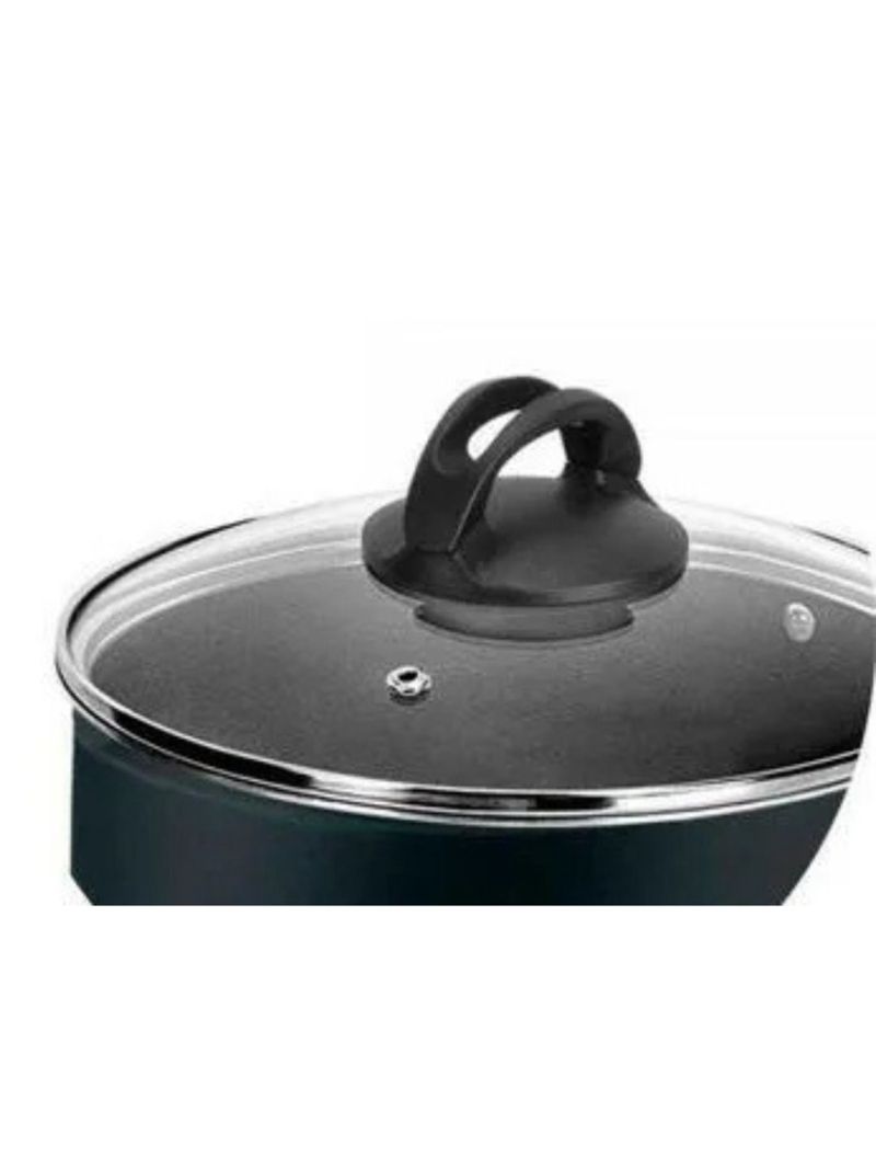 PANELA ETERNA 18CM ANTIADERENTE PRETO 24L TAMPA VIDRO