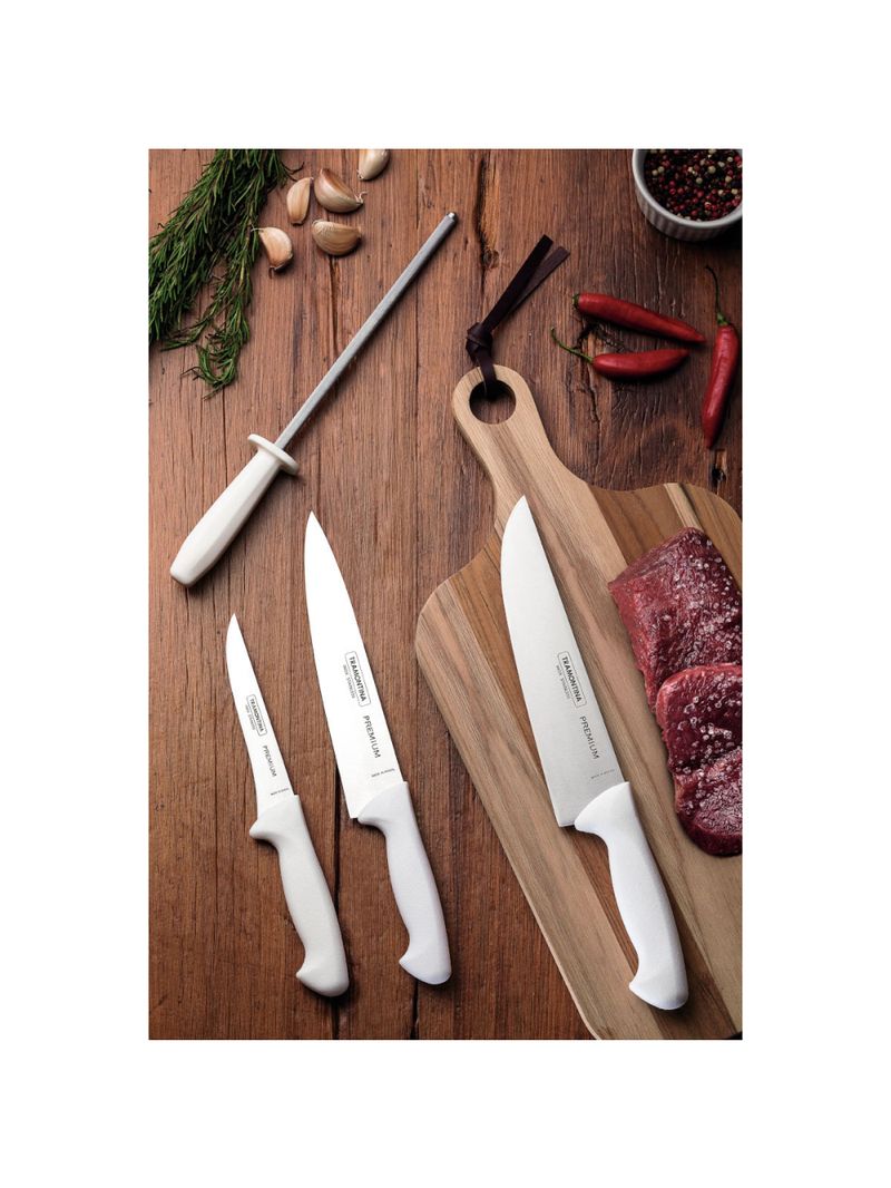 Jogo de Facas para Churrasco Tramontina Aço Inox Polipropileno 4 Peças