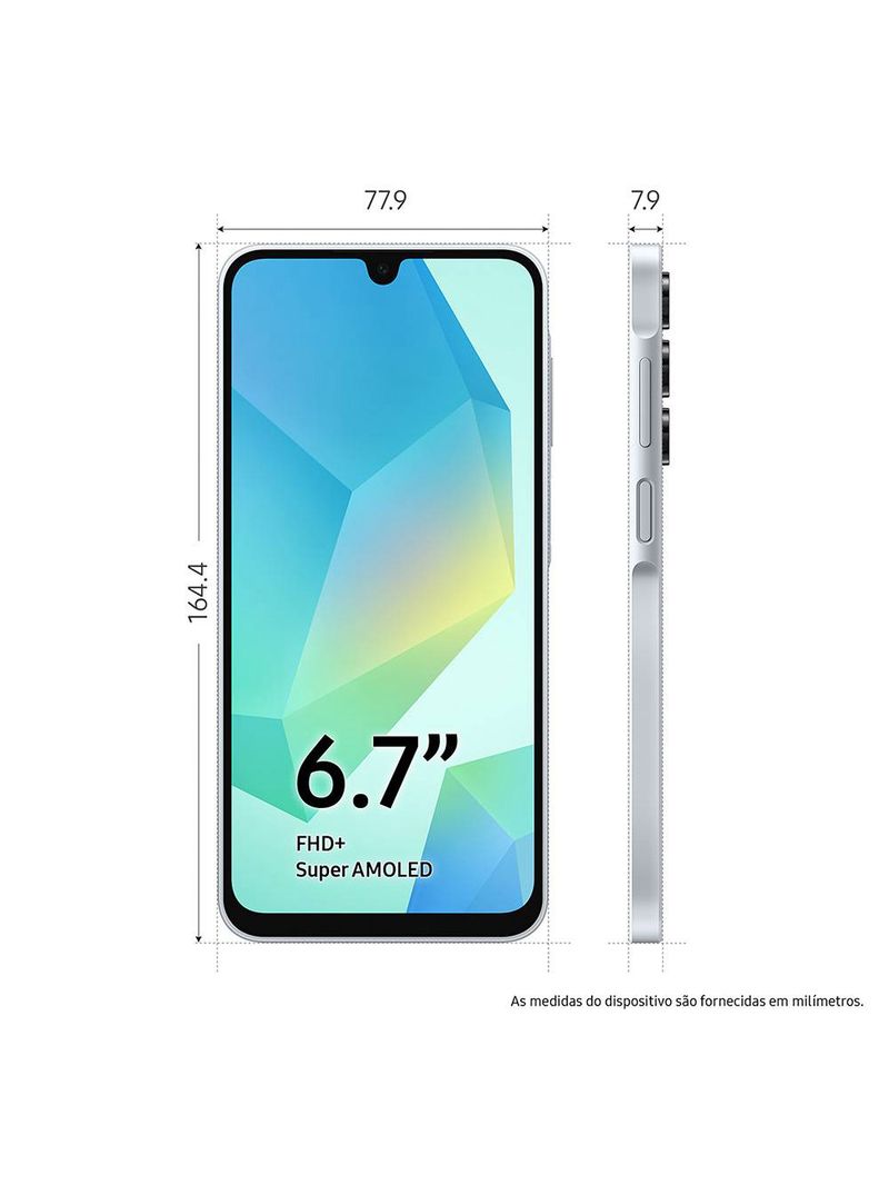 Smartphone Samsung Galaxy A16 128GB Cinza 4GB RAM 6,7" FHD+ Câm Tripla de até 50MP + Selfie 13MP Bateria 5000mAh