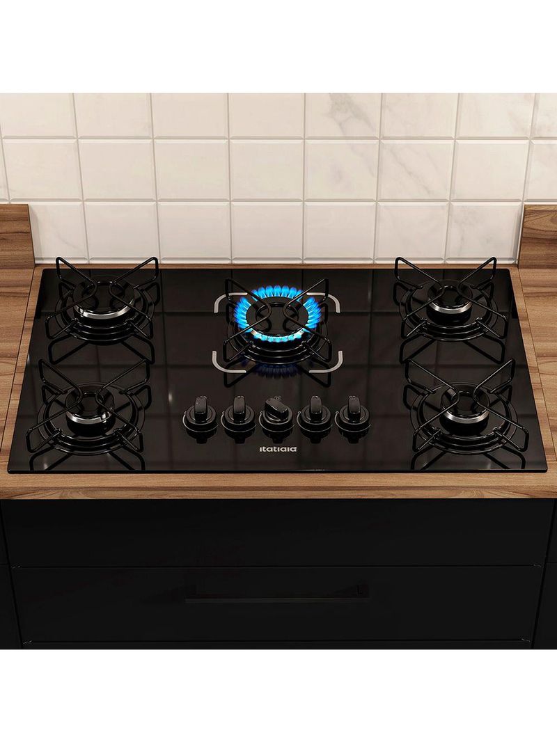 Cooktop Itatiaia Essencial 5 Bocas Vidro Preto Bivolt 3700000193