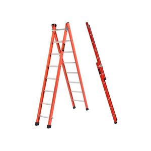 Escada de Fibra de Vidro 7 Degraus Extensível e Tesoura 2,2 x 3,74 Metros ETAF-7X11 SÍNTESE
