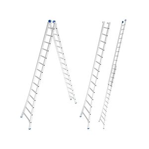 Escada de Alumínio Extensiva 2 x 14 Degraus 4,21 x 7,01 Metros MOR