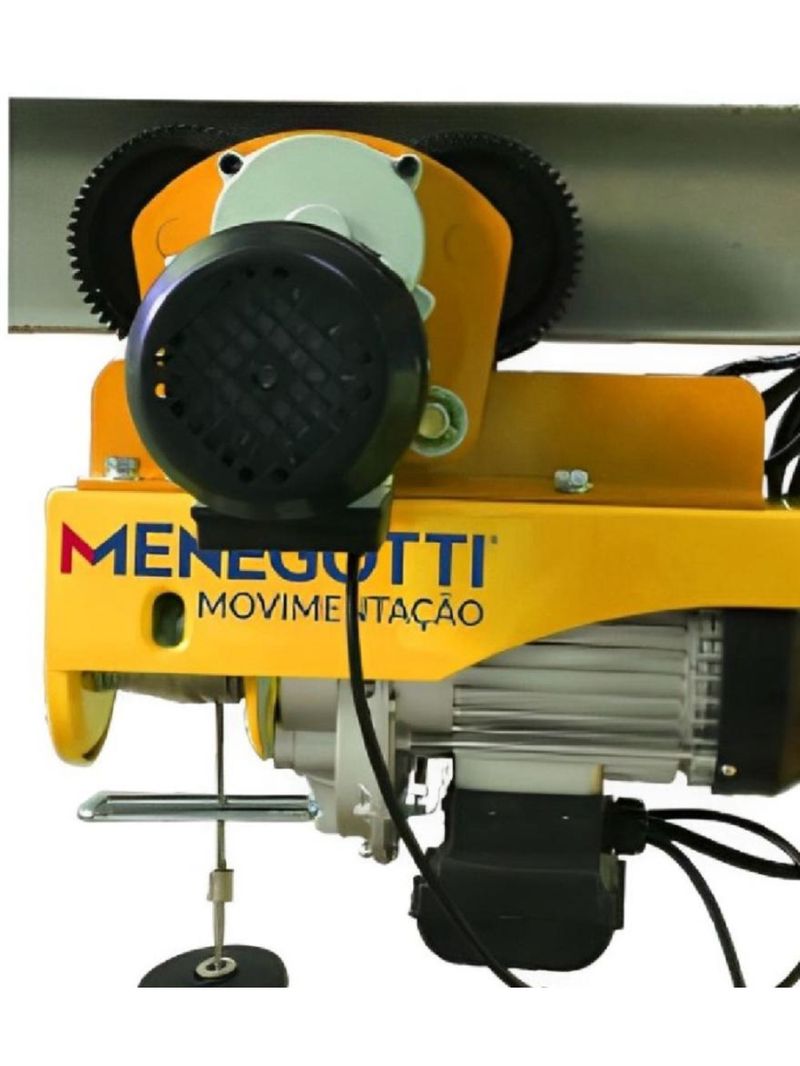 Talha Guincho Elétrico com Trole 600kg Elevação 12M 220V MENEGOTTI