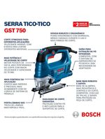 Serra Tico Tico SDS 520w GST 750 06015B41E0000 BOSCH-220V