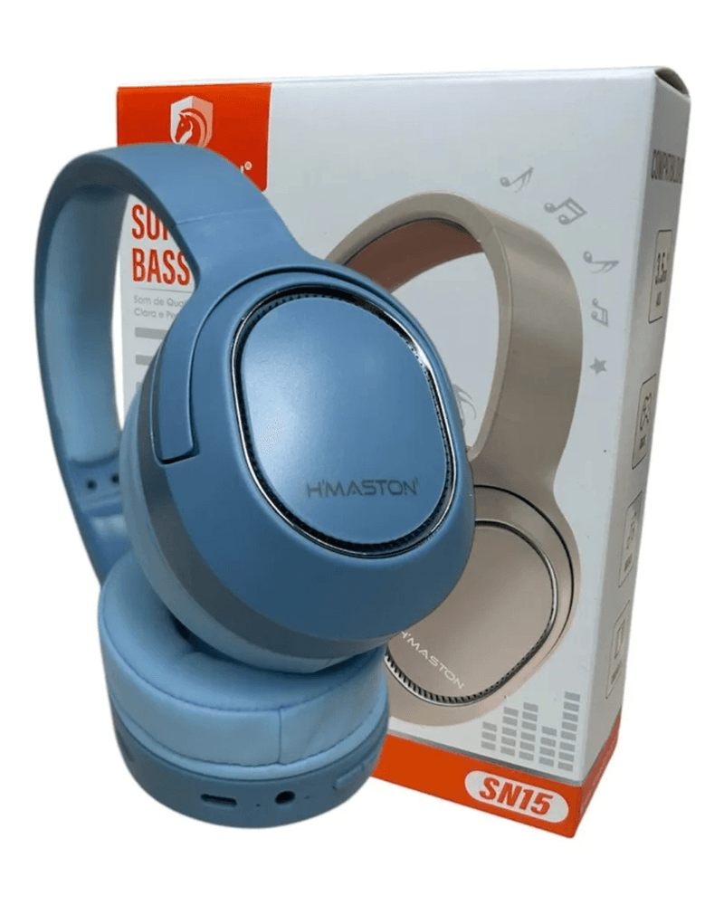 Fone de Ouvido H´Maston BT Super Bass Wireless 53 SN15 Azul