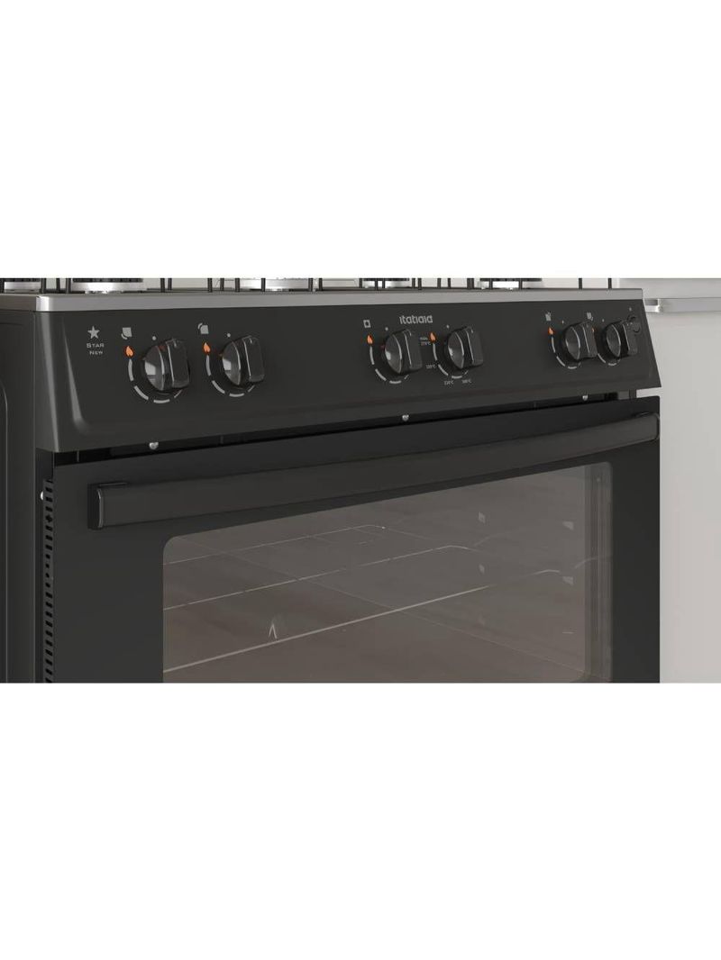 Fogão Itatiaia Star New Piso 5 Bocas Preto Bivolt 3700000361