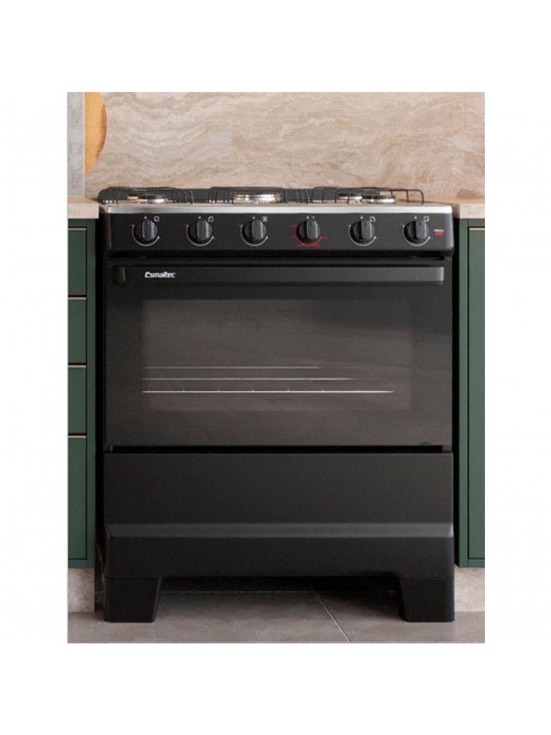 Fogão Esmaltec Ideal Pop 5 Bocas Preto Bivolt 0104002941