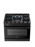 Fogão Esmaltec Ideal Top Glass 5 Bocas Preto Bivolt