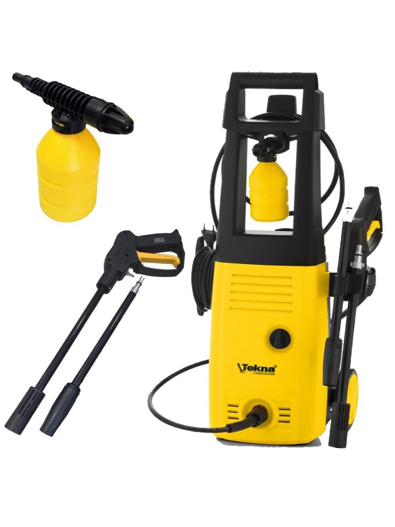 Lavadora de Alta Pressão 1400W com Shampoozeira, Rodas e Alça Longa HLX TEKNA