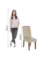 Conjunto Com 2 Cadeiras Estofada Sala De Jantar Grécia Cedro / Bege Dobuê Cedro