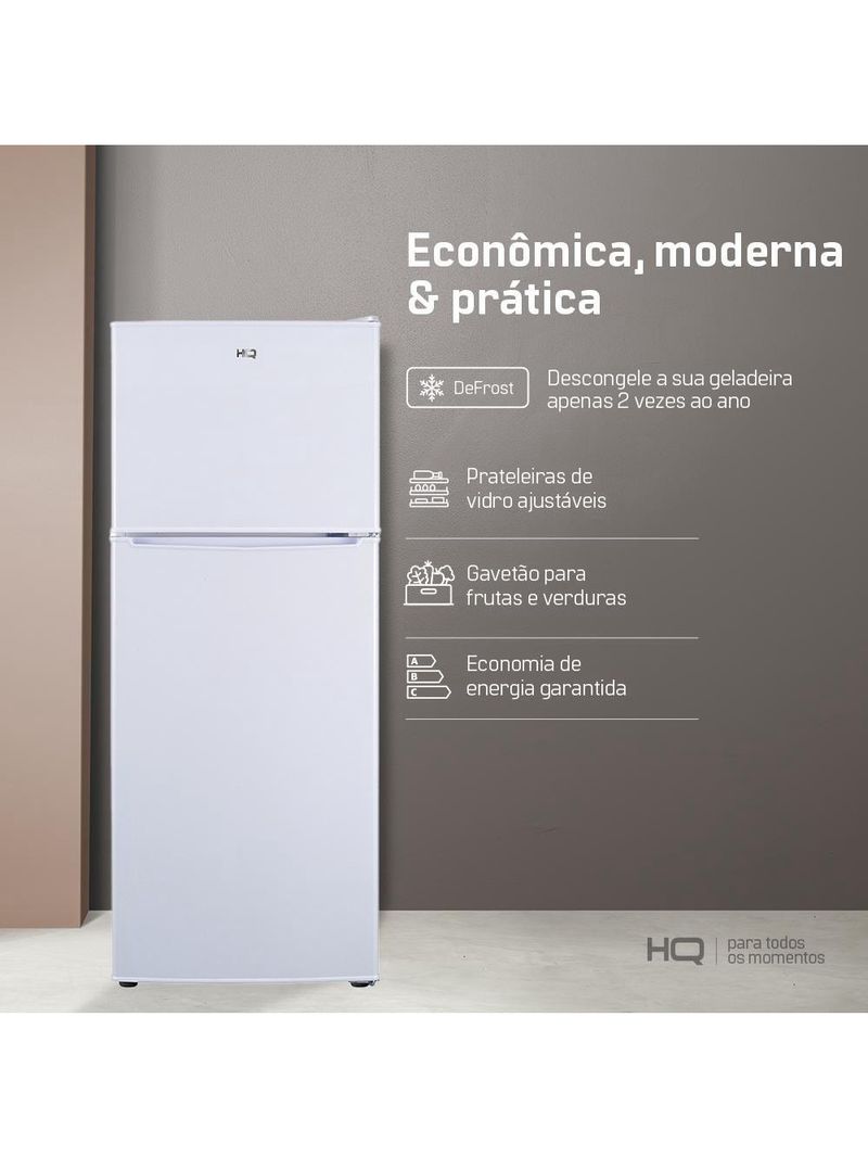 Geladeira Refrigerador HQ Defrost 310 Litros Branco HQ-310RDF 220V