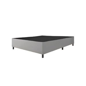 Cama Box Base Casal King 1,93m Suede Marsala Cinza