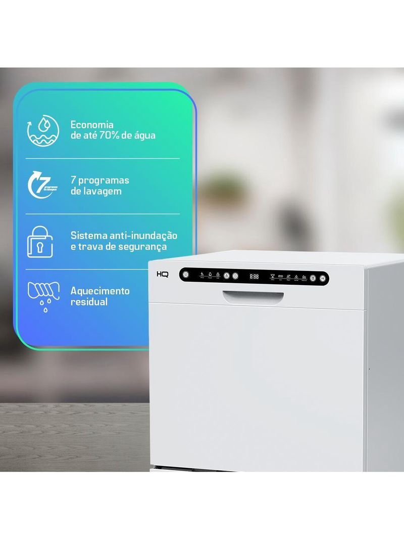 Lava Louças HQ Digital 8 Serviços Branca HQ-LL8DB2 220V