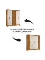 Guarda Roupas Casal Ripado 6 Portas 2 Gavetas Freijó/off White Valença Moval Freijo Off