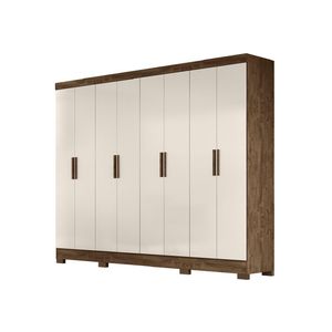 Guarda Roupas Casal 8 Portas 4 Gavetas Diplomata Moval Castanho / Baunilha Castanho-wood/baunilha