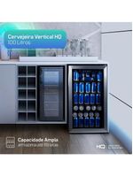 Cervejeira Expositor Vertical HQ Vidro Duplo 100 Litros Inox HQ-100CEVPV 110V