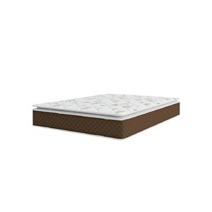 Colchão Casal Molas Ensacadas Pillow Martino 138x188x25cm Marrom/branco Umaflex Suporta Até 120kg