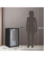 Frigobar Expositor Vertical Hq Vidro Duplo 95 Litros Preto 127V HQ-95FBPV