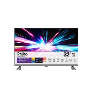 TV 32 Philco Smart Led Roku Dolby Audio PTV32K34RKGB Cinza Bivolt