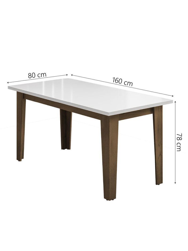 Conjunto De Mesa Sala De Jantar Miami Com 6 Cadeiras  Cedro
