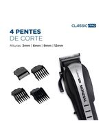 Cortador De Cabelos Mondial Classic Pro 127v preto/inox