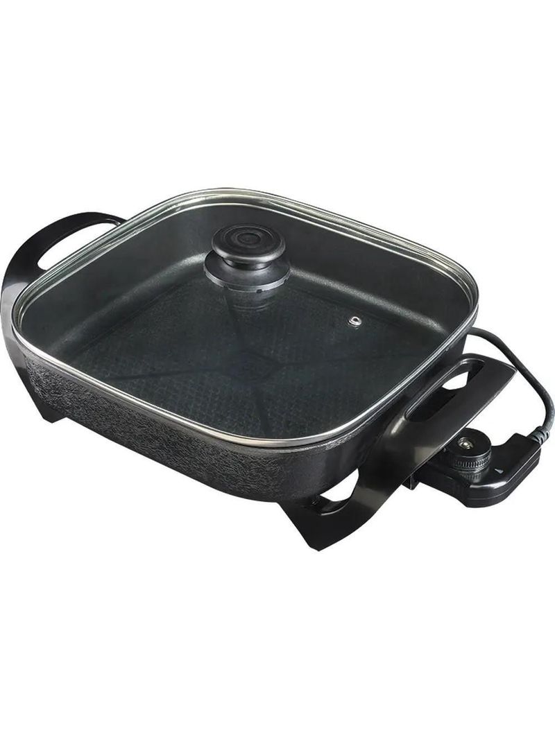 Panela Elétrica Quadrada 1500W 30cm Mangiare Preta APEQ01I-01 Agratto 110V
