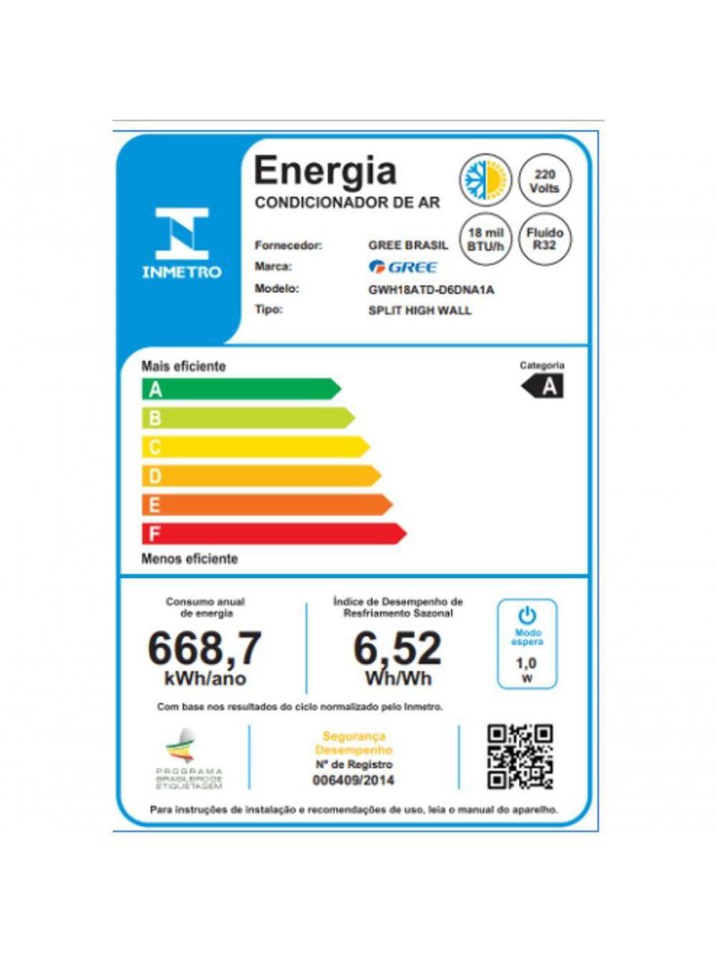 Ar Condicionado Split Hi Wall Gree G-top Auto Inverter 18000 Btus Quente E Frio 220v