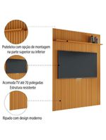 Painel Para TV Até 70 Polegadas 1,80x2,40m Ripado Com Prateleira Arbo Cedro EDN Nature