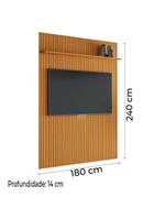 Painel Para TV Até 70 Polegadas 1,80x2,40m Ripado Com Prateleira Arbo Cedro EDN Nature