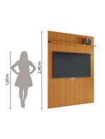 Painel Para TV Até 70 Polegadas 1,80x2,40m Ripado Com Prateleira Arbo Cedro EDN Nature