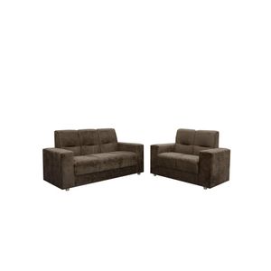 Sofá 2 e 3 Lugares Turin Suede Flash Estofados Marrom