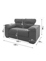 Conjunto De Sofá 2 E 3 Lugares Suede Cinza Londres Mamflex