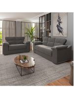 Conjunto De Sofá 2 E 3 Lugares Suede Cinza Londres Mamflex