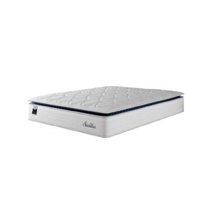 Colchão Casal Queen Molas Ensacadas Com Pillow Sevilha 158x198x33cm Branco/cinza Hellen Branco
