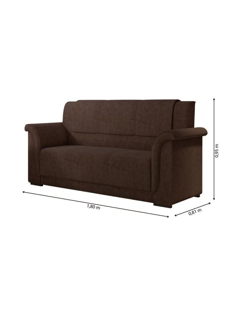 Sofá 2 E 3 Lugares Itália Marrom Suede