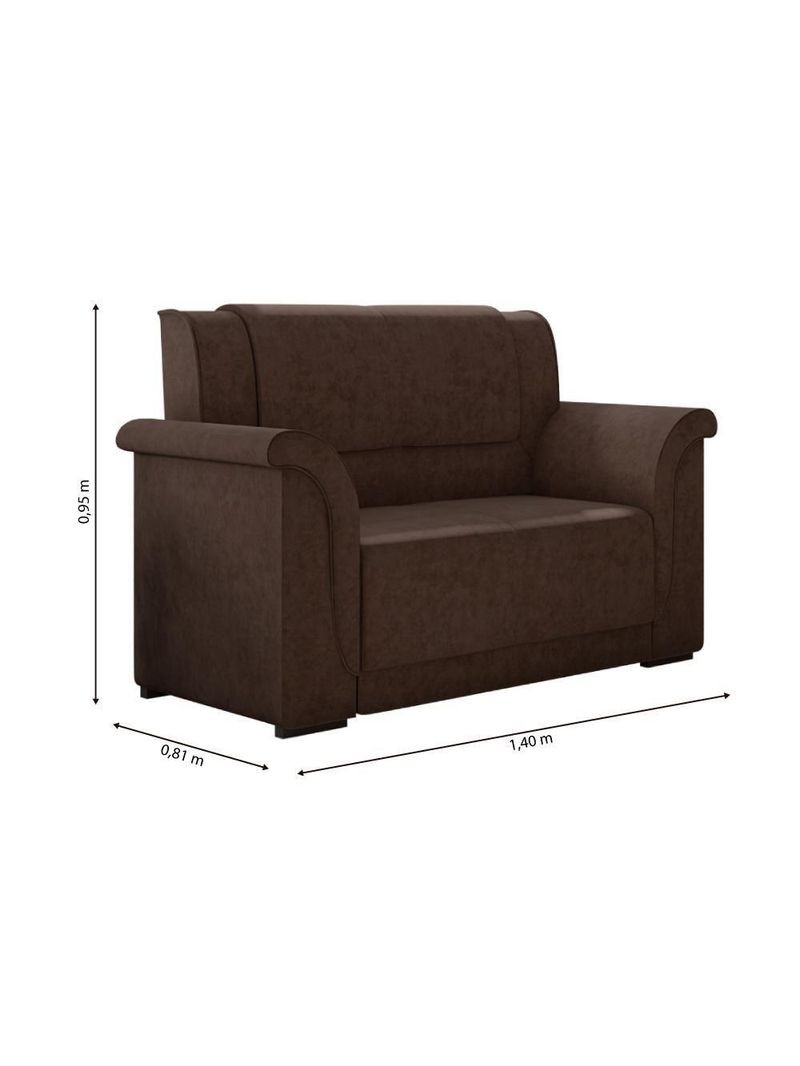 Sofá 2 E 3 Lugares Itália Marrom Suede