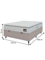 Cama Box Baú Casal Espuma D33 Pillow Top 138x188x70cm