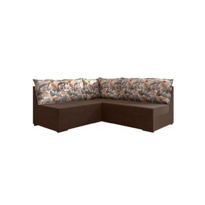 Sofá De Canto 5 Lugares Renaut Suede Marrom/Palmeira
