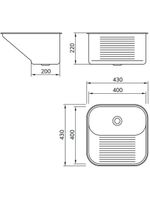 Tanque De Inox Rebordeado 400x400x220mm Ct-40 07mm Abertura 2 1-2 Mekal