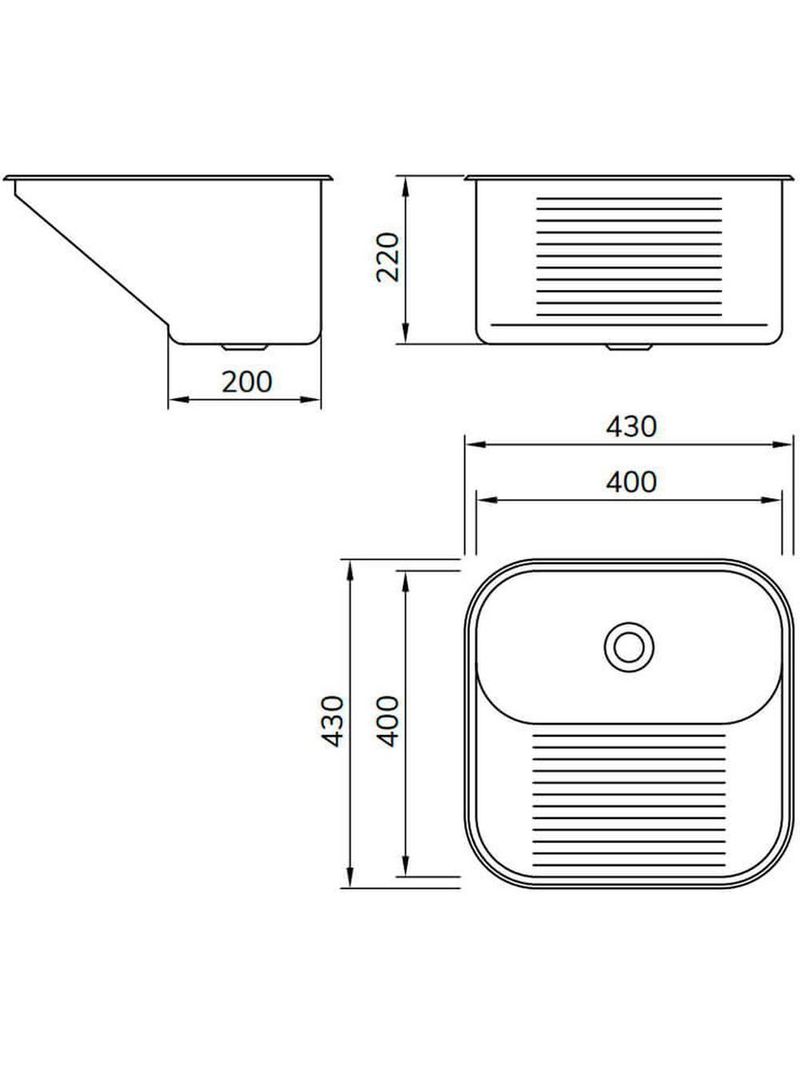 Tanque De Inox Rebordeado 400x400x220mm Ct-40 07mm Abertura 2 1-2 Mekal