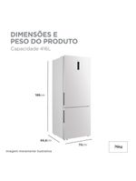 Geladeira Midea Inverse Frost Free Inverter Branca 416L Bivolt MDRB593FGD013
