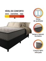 Cama Box Casal Colchão Molas Flora Gazin Cinza/branco 138x188x60cm Até 110 Kg Por Pessoa