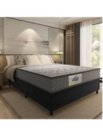 Cama Box Casal Colchão Molas Flora Gazin Cinza/branco 138x188x60cm Até 110 Kg Por Pessoa