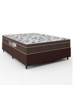 Cama Box Casal Colchão Espuma Orthoface Polar 138x188x63cm Marrom Suporta Até 120kg p/ Pessoa Marrom
