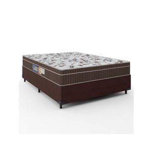 Cama Box Casal Colchão Espuma Orthoface Polar 138x188x63cm Marrom Suporta Até 120kg p/ Pessoa Marrom