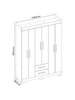 Guarda Roupas Casal 6 Portas 2 Gavetas Libano  Flex Notável