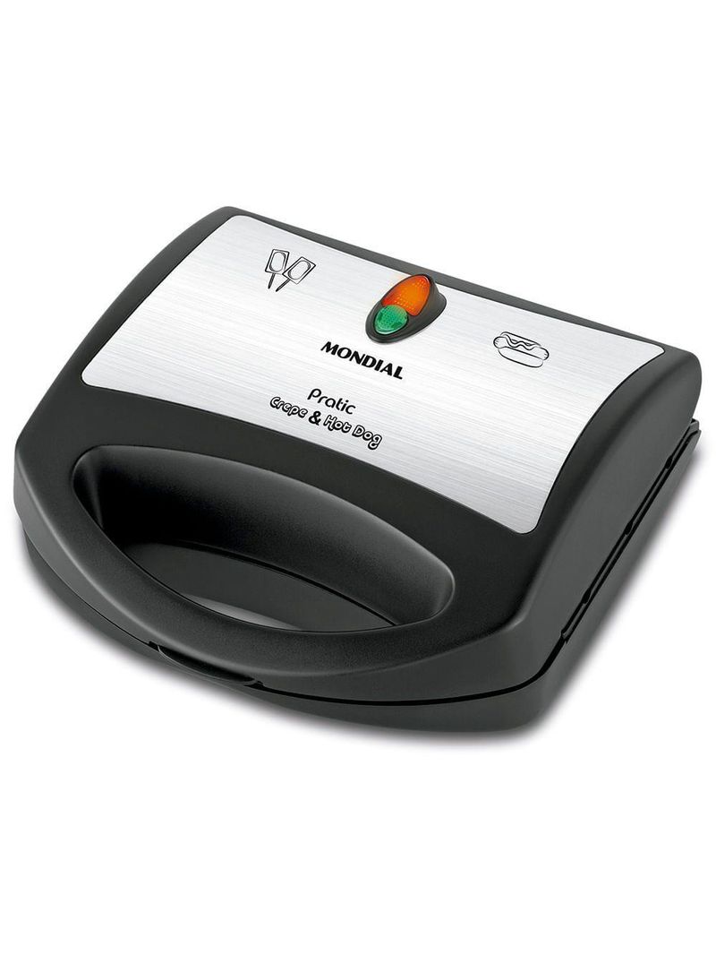 Crepeira Mondial Pratic Crepe&Hot Dog Preto-Inox CP-01 127V