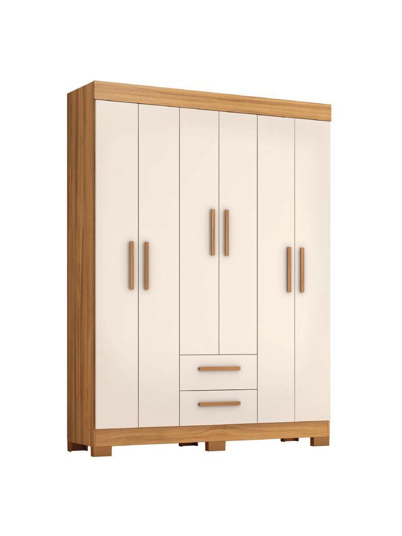 Guarda Roupas Casal 6 Portas 2 Gavetas Libano Madeirado